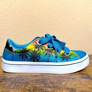 Skechers Blue Sneakers Size 5.5 Coastal California Tropical Palm Y2K Streetwear
